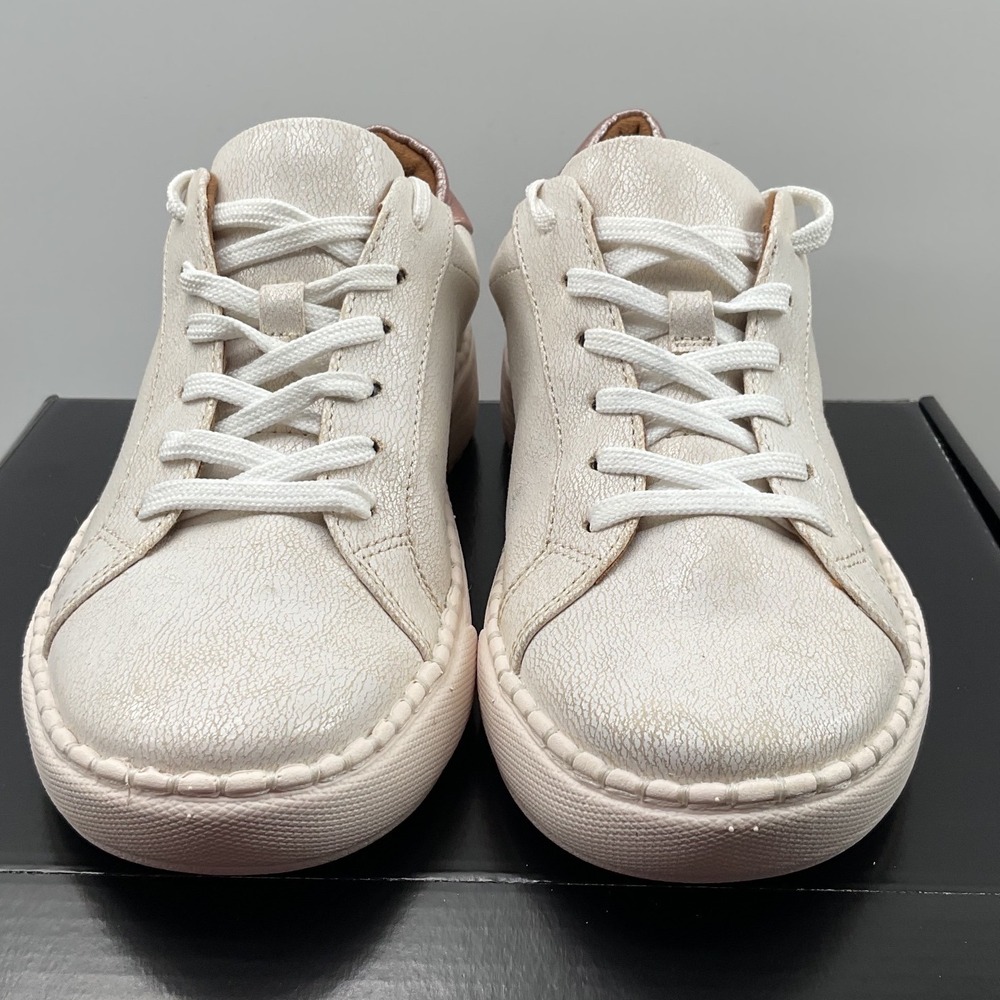 Eurosoft Womens Off White Metallic Rose Gold Platform Sneakers 7M ES0060295